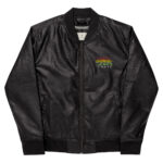 RGG Black Leather Bomber Jacket