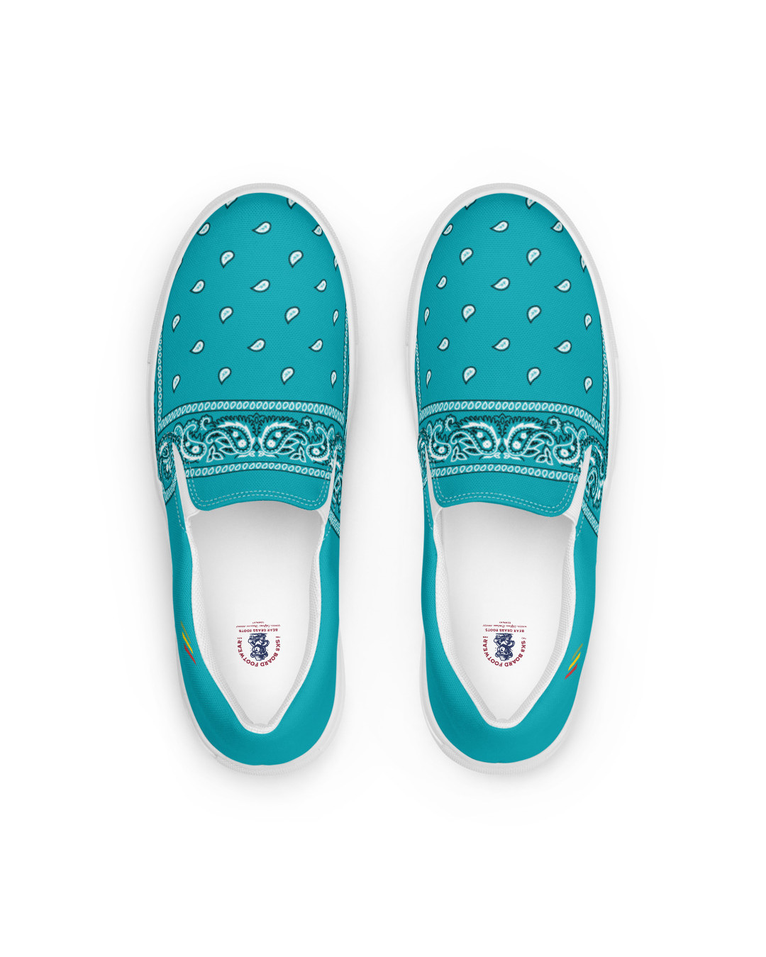 BGR Womens Turquoise Bando Slip Ons