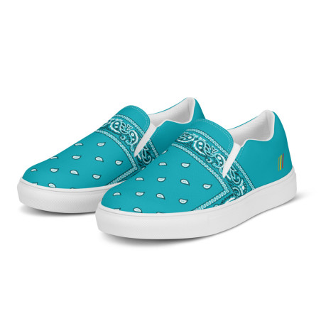 BGR Womens Turquoise Bando Slip Ons