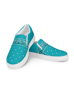 BGR Womens Turquoise Bando Slip Ons