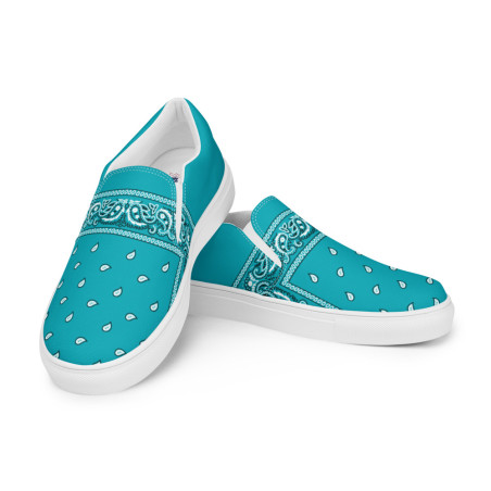 BGR Womens Turquoise Bando Slip Ons