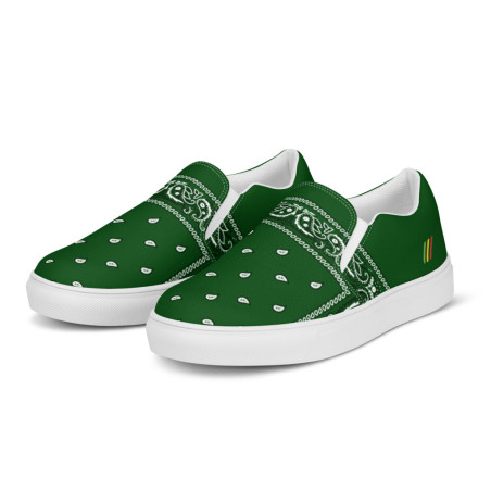BGR Womens Hunter Green Bando Slip Ons
