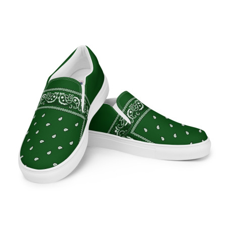 BGR Womens Hunter Green Bando Slip Ons