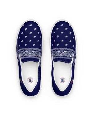 BGR Womens Navy Blue Bando Slip Ons