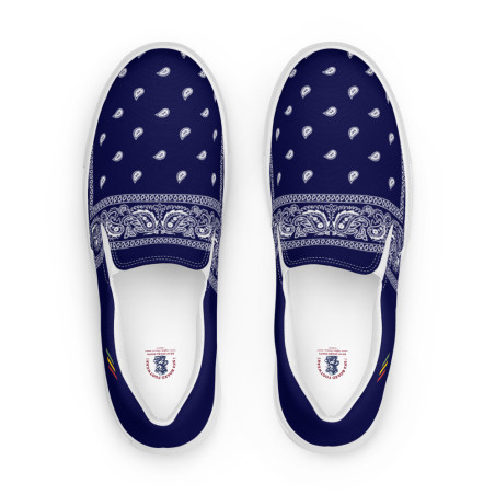 BGR Womens Navy Blue Bando Slip Ons