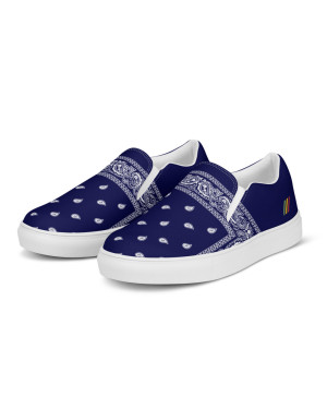 BGR Womens Navy Blue Bando Slip Ons