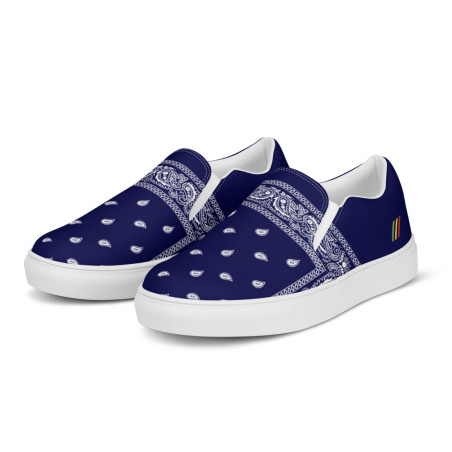 BGR Womens Navy Blue Bando Slip Ons