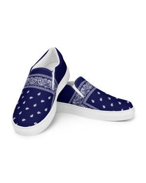 BGR Womens Navy Blue Bando Slip Ons