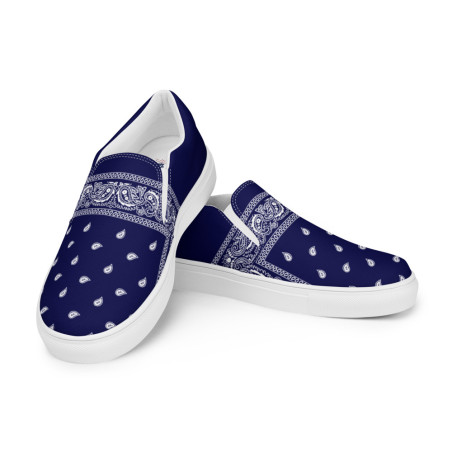 BGR Womens Navy Blue Bando Slip Ons