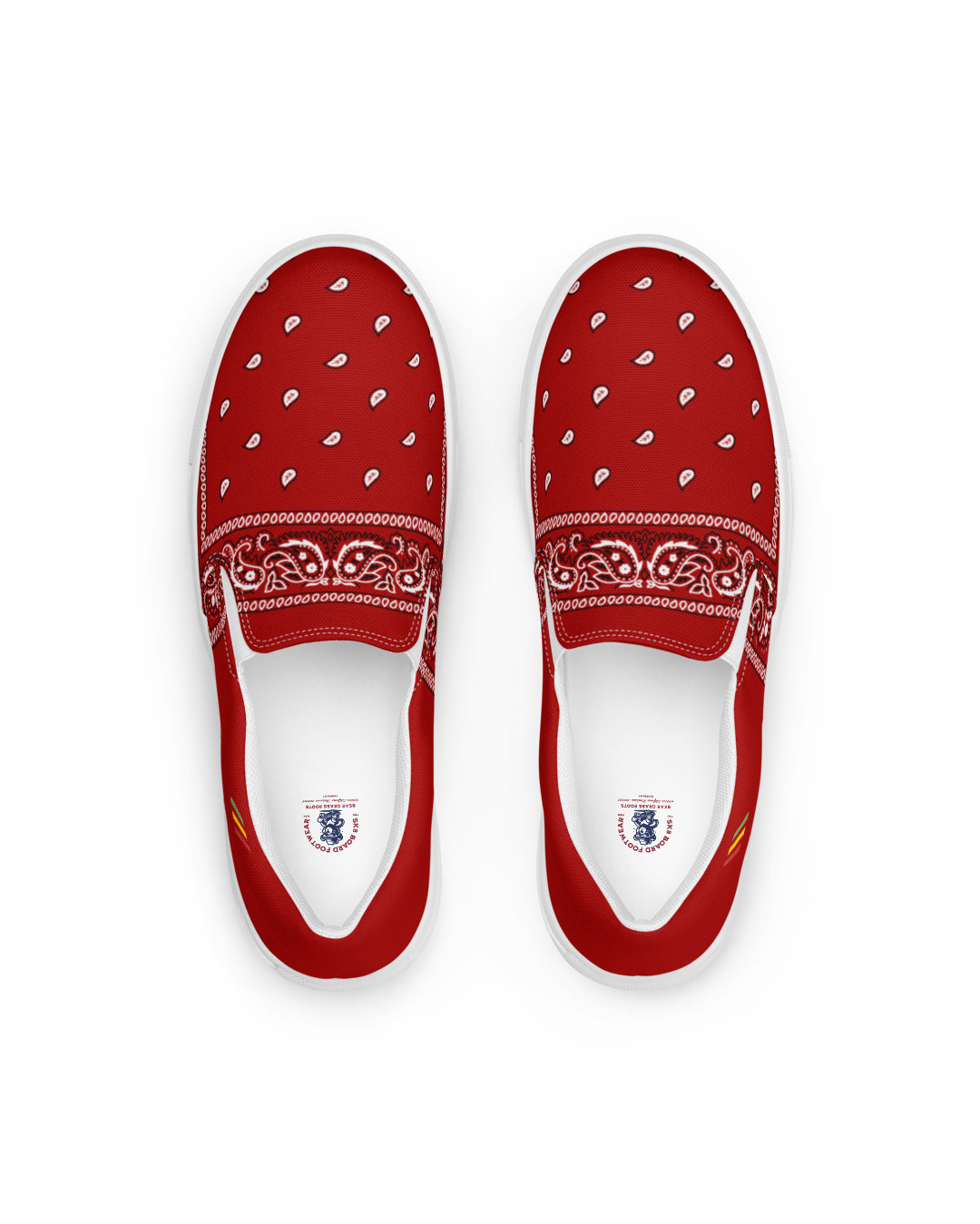 BGR Womens Cardinal Red Bando Slip Ons