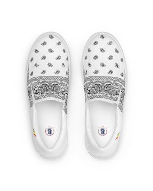 BGR Womens White Bando Slip Ons