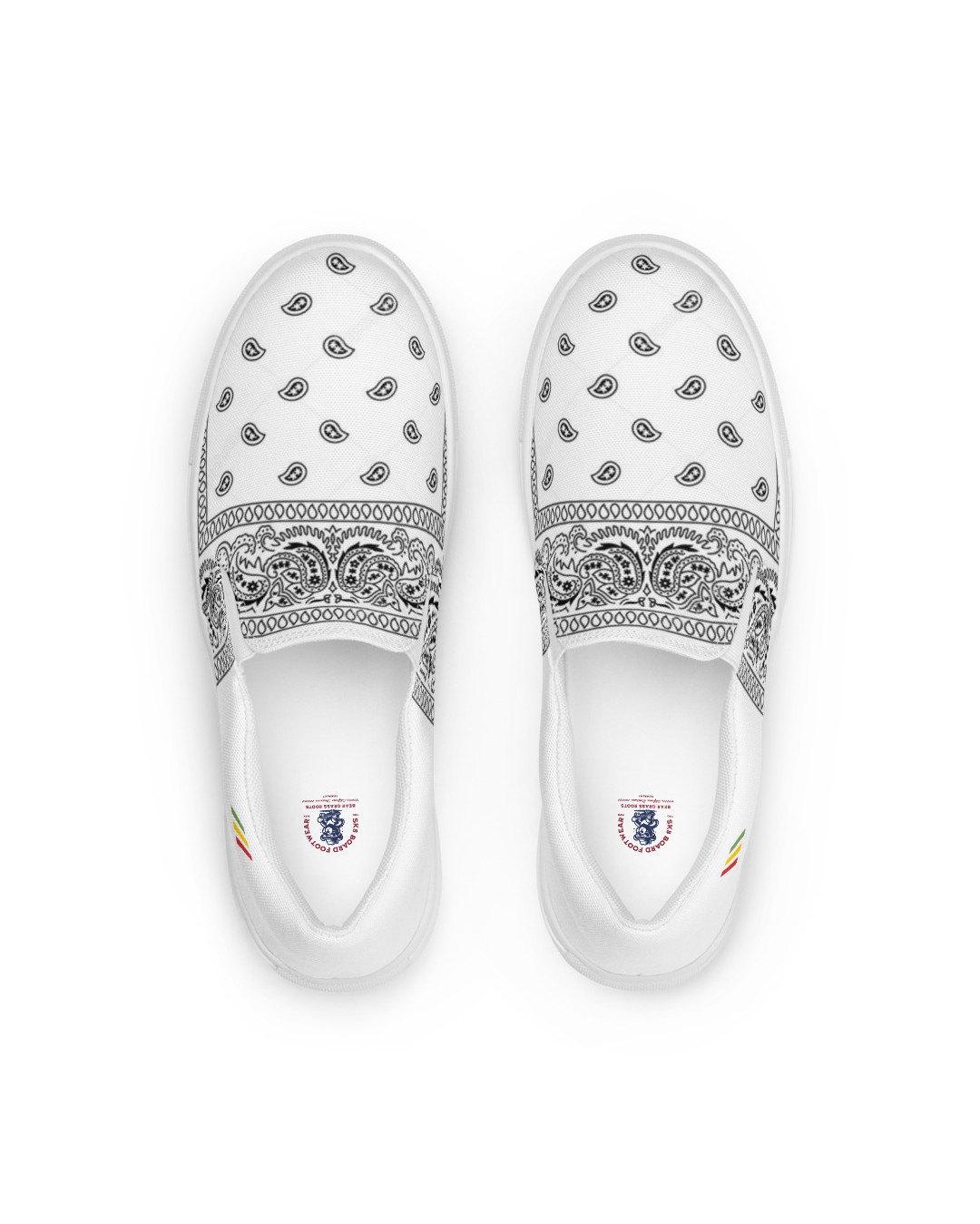 BGR Womens White Bando Slip Ons