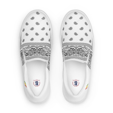 BGR Womens White Bando Slip Ons