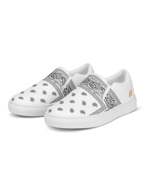BGR Womens White Bando Slip Ons
