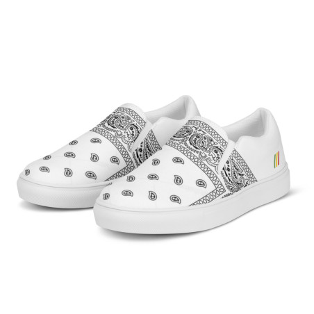 BGR Womens White Bando Slip Ons