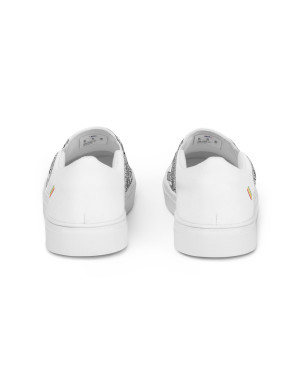 BGR Womens White Bando Slip Ons