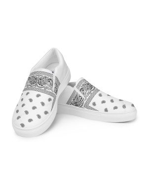 BGR Womens White Bando Slip Ons