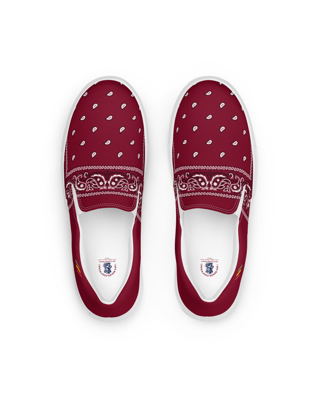 BGR Womens Red Wine Bando Slip Ons