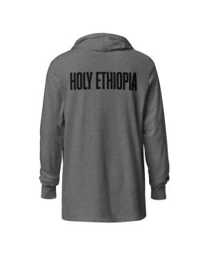 Holy Ethiopia Silver/Black Hooded Long-Sleeve Tee