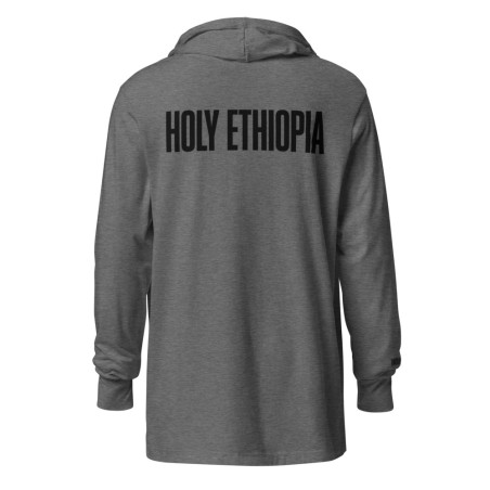 Holy Ethiopia Silver/Black Hooded Long-Sleeve Tee