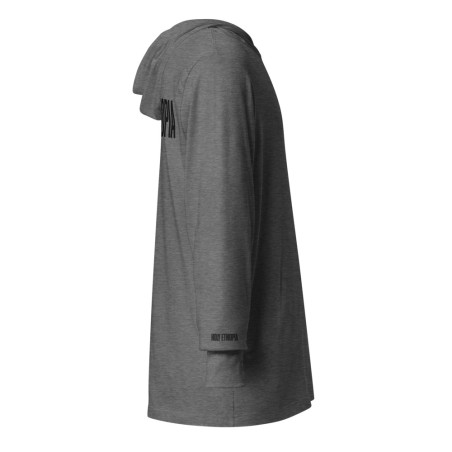 Holy Ethiopia Silver/Black Hooded Long-Sleeve Tee