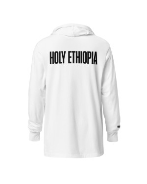 Holy Ethiopia White Hooded Long-Sleeve Tee