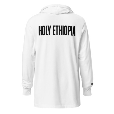 Holy Ethiopia White Hooded Long-Sleeve Tee