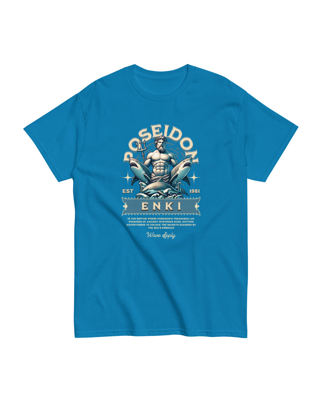 Aqua Blue 'Poseidon Enki' Classic T-Shirt