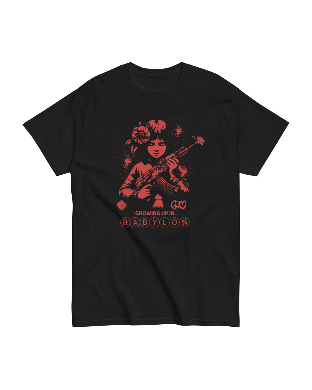 Black 'Growing Up In Babylon' Classic T-Shirt