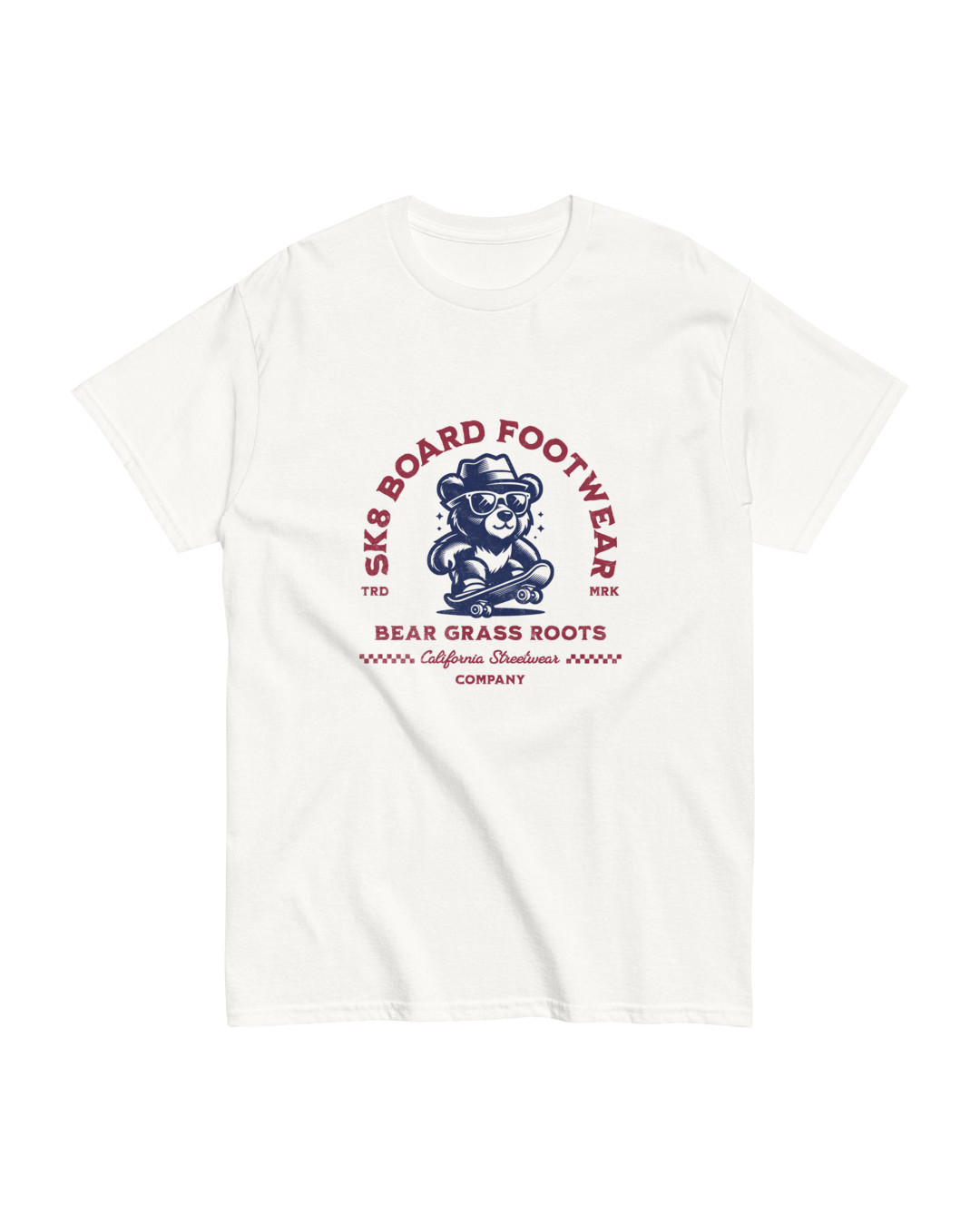 White 'SK8 Board Footwear Logo' Classic T-Shirt