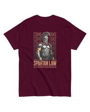 Burgandy 'Spartan Law' Classsic T-Shirt
