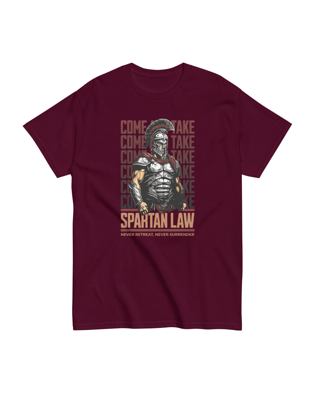 Burgandy 'Spartan Law' Classsic T-Shirt