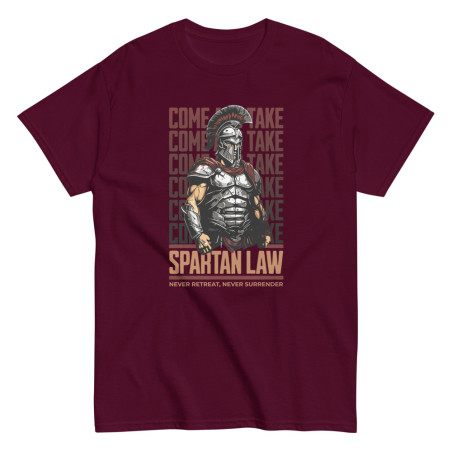 Burgandy 'Spartan Law' Classsic T-Shirt